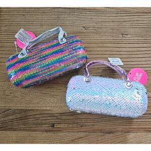 Children's Place Flip Sequin Sunglasses Case Bundle New